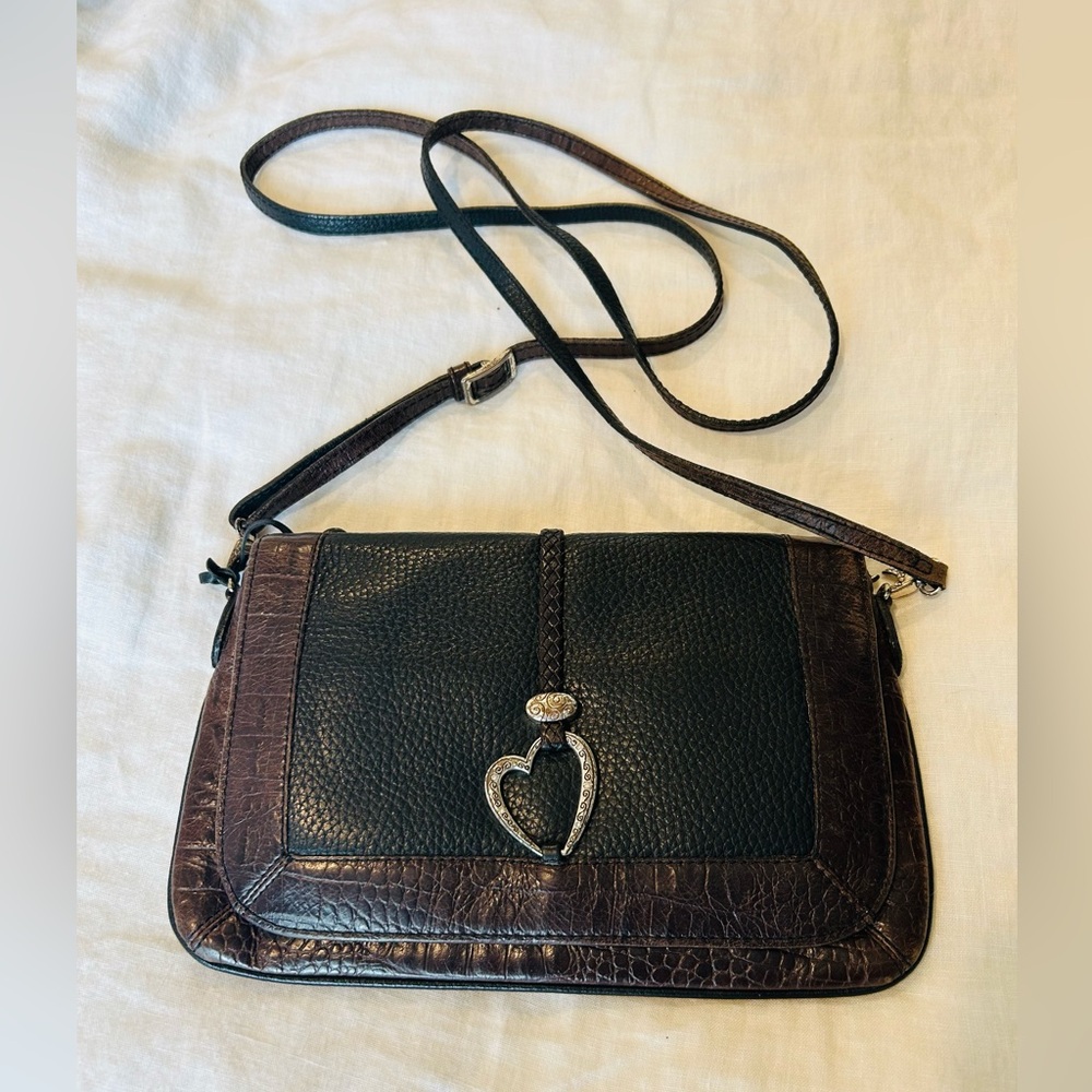 Vintage Brighton Black and Brown Crossbody Bag